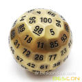 Bescon Solid Metal 100 Side Dice ، Dice Dice D100 ، Giant Polyhedral Metal 100 Sides Dice 50mm في قطره (1.97in)